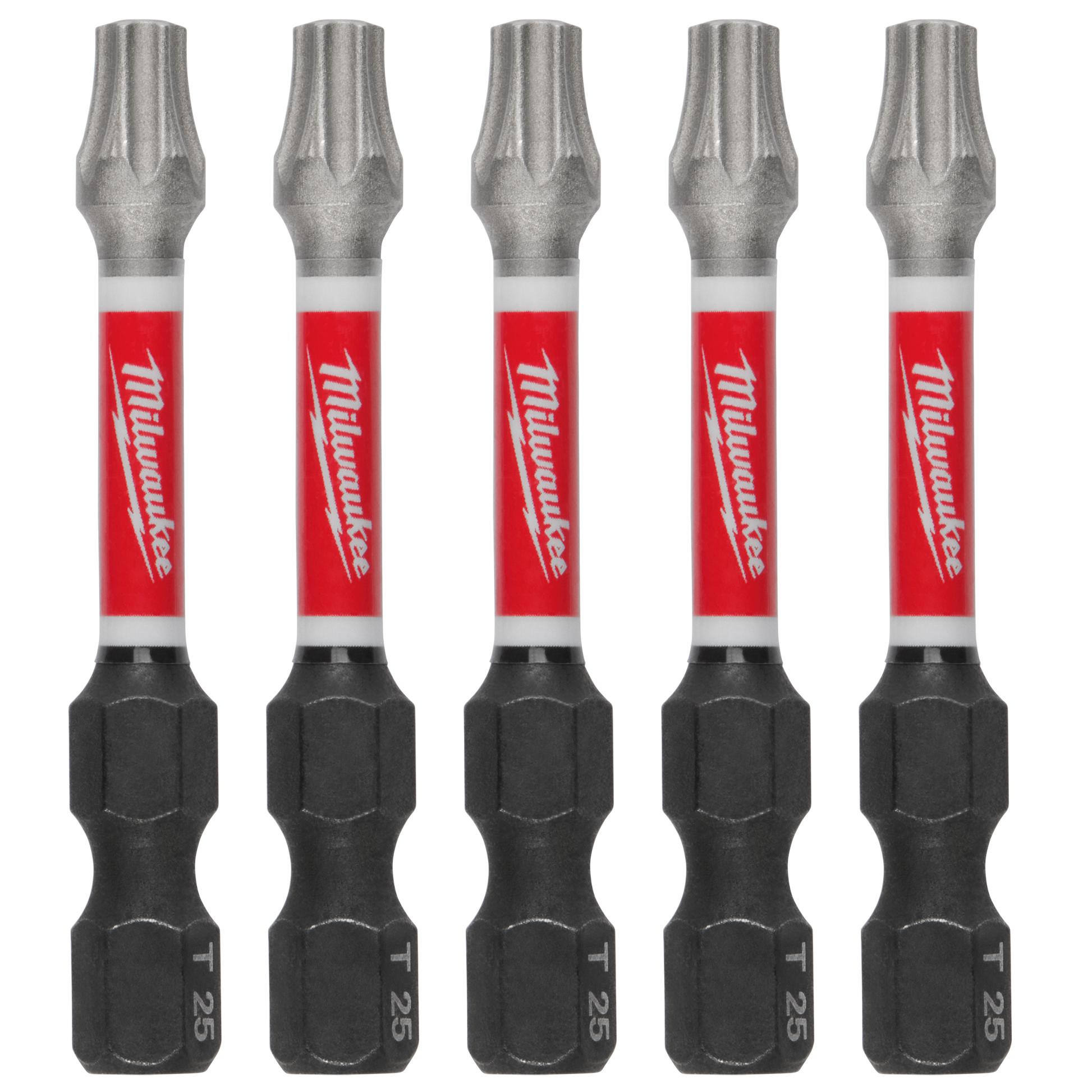 Set of five durable 2-inch T25 TORX impact bits with Wear Guard Tip technology for power tool accessories under $50