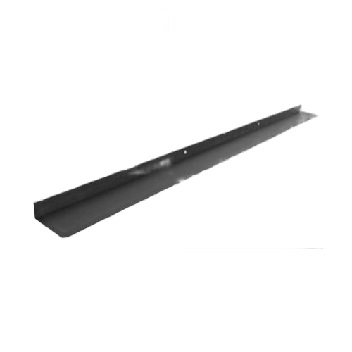 Black metal deflector vent strip designed for microwave drawer installation in kitchen appliance repairs