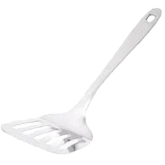 Polished stainless steel slotted turner for flipping and serving food in kitchen utensils and cooking gadgets under $50