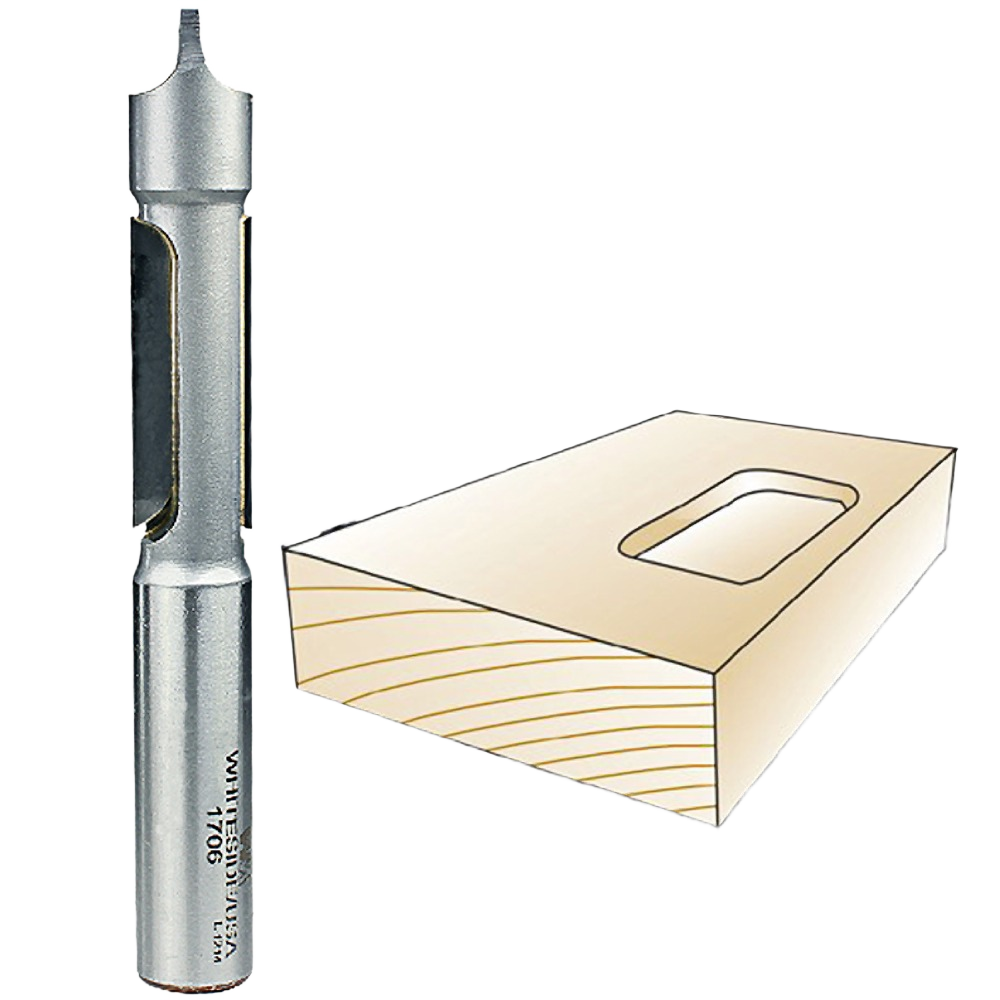 Silver panel router bit with pilot plunge point for precision woodworking in tool accessories and drill bits collections