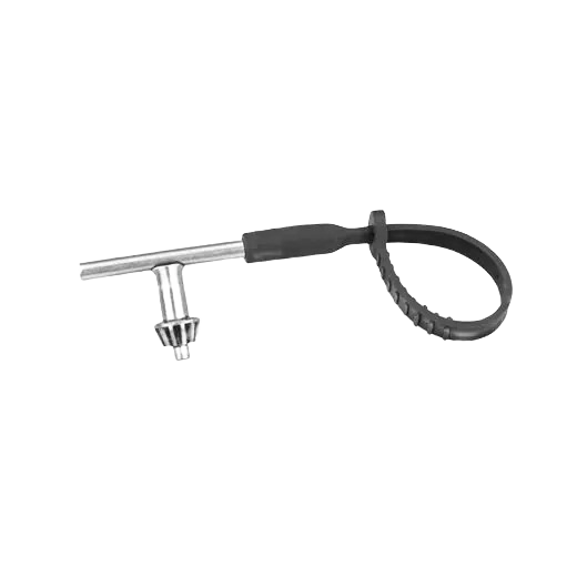Metal chuck key with attached flexible loop for secure tool storage in parts and lubricants under $50 collections