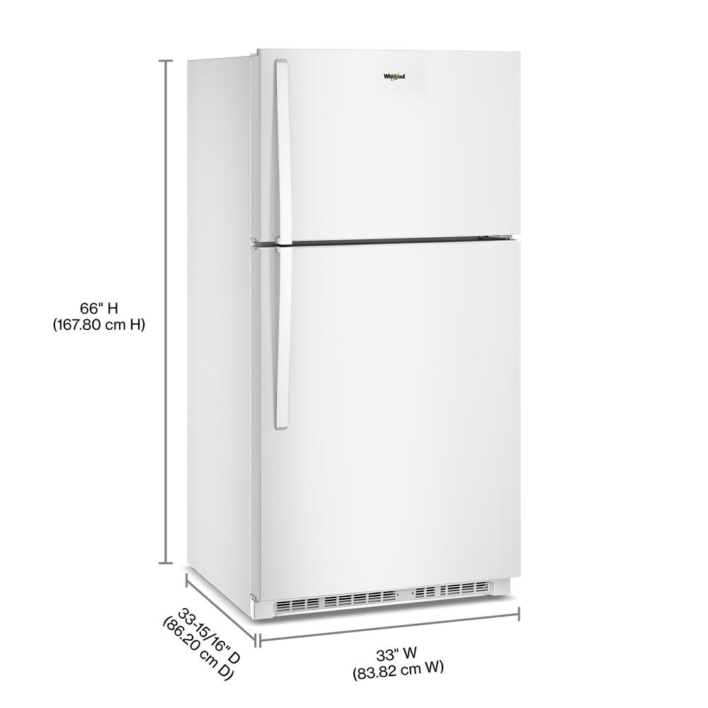 Whirlpool® 32.8-inch Wide Top Freezer Refrigerator with Total Coverage Cooling- 21.3 Cu. Ft.