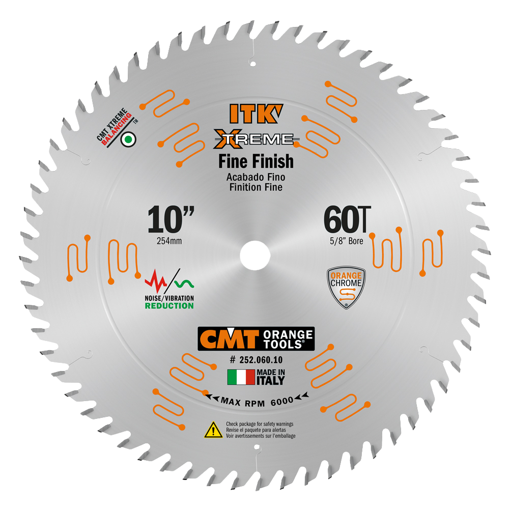 CMT Orange Tools 10" 60T Fine Finish Saw Blade
