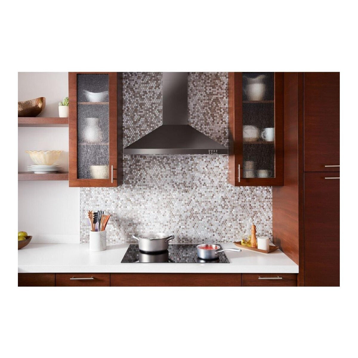 36" Contemporary Black Stainless Wall Mount Range Hood