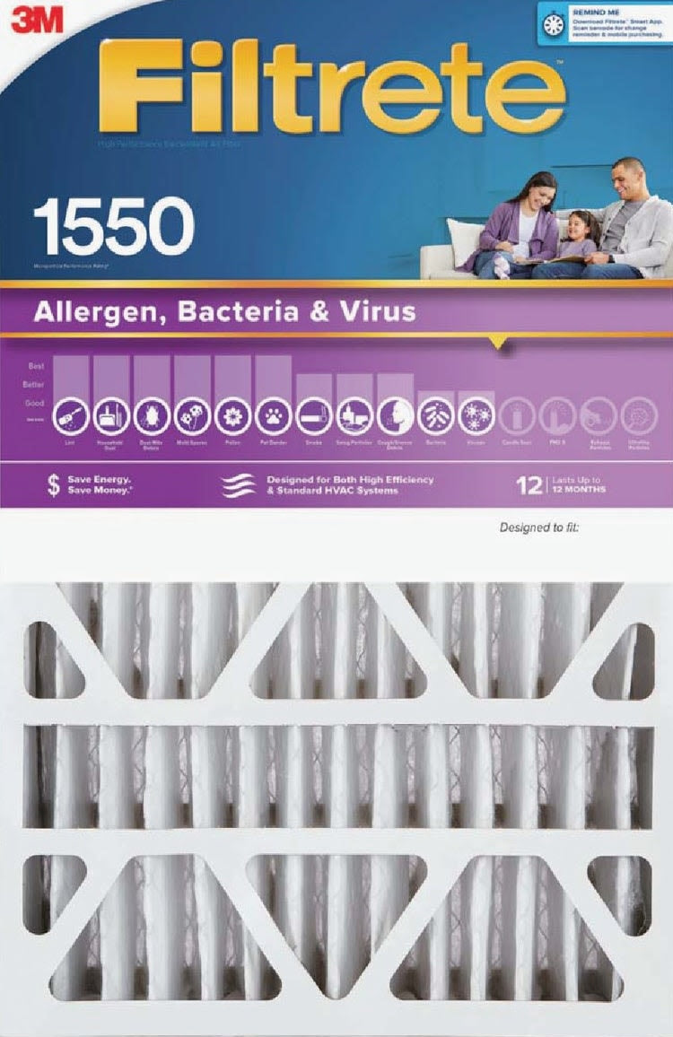 High efficiency Filtrete air filter for allergens, bacteria, and viruses in heating and cooling systems under $100 collection
