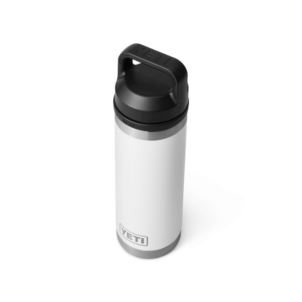 White insulated stainless steel 18 oz bottle with durable black chug cap from Drinkware and Kitchen & Kitchenware collections under $50
