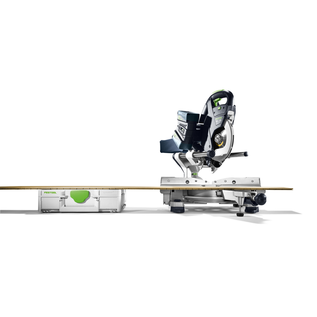 Cordless compound miter saw with sliding base and energy set, ideal for precise woodworking and power tool projects