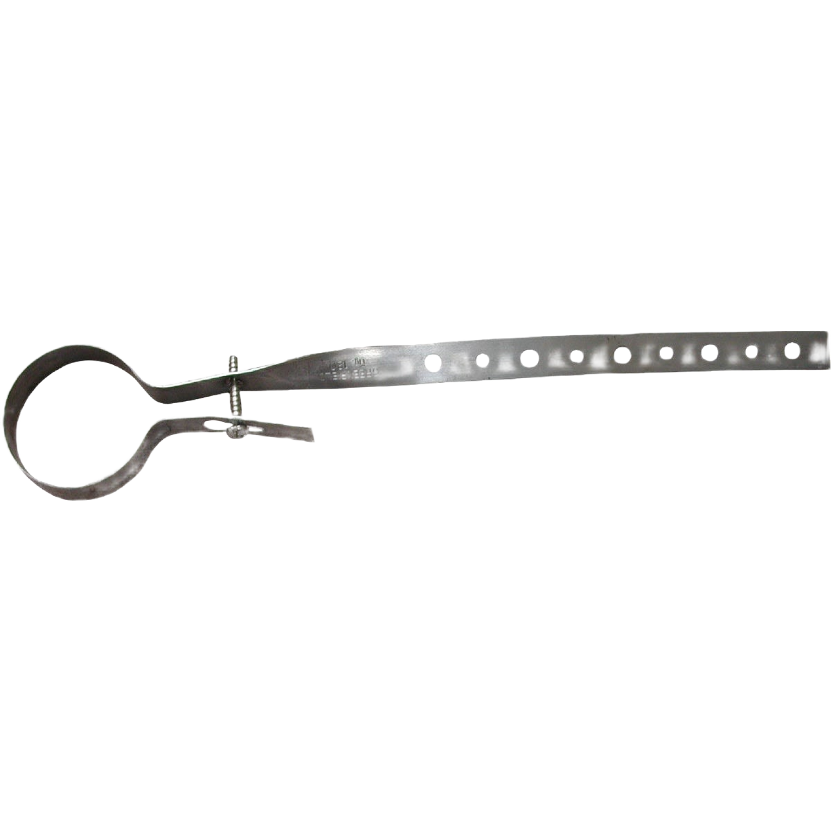 Galvanized steel pipe hanger with adjustable perforated strap for plumbing support in accessories under $50 collections