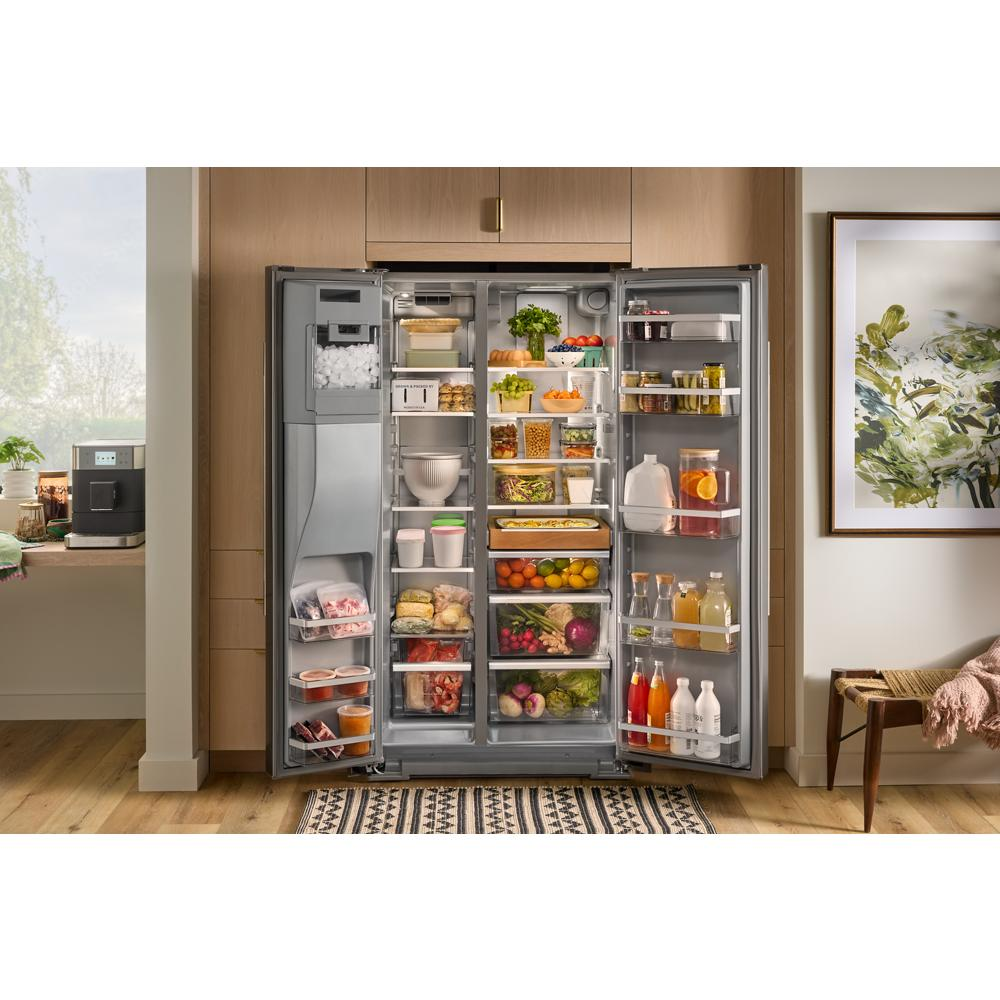 20.8 Cu. Ft. Counter-Depth Side-by-Side Refrigerator with Exterior Ice and Water Dispenser in PrintShield® Finish