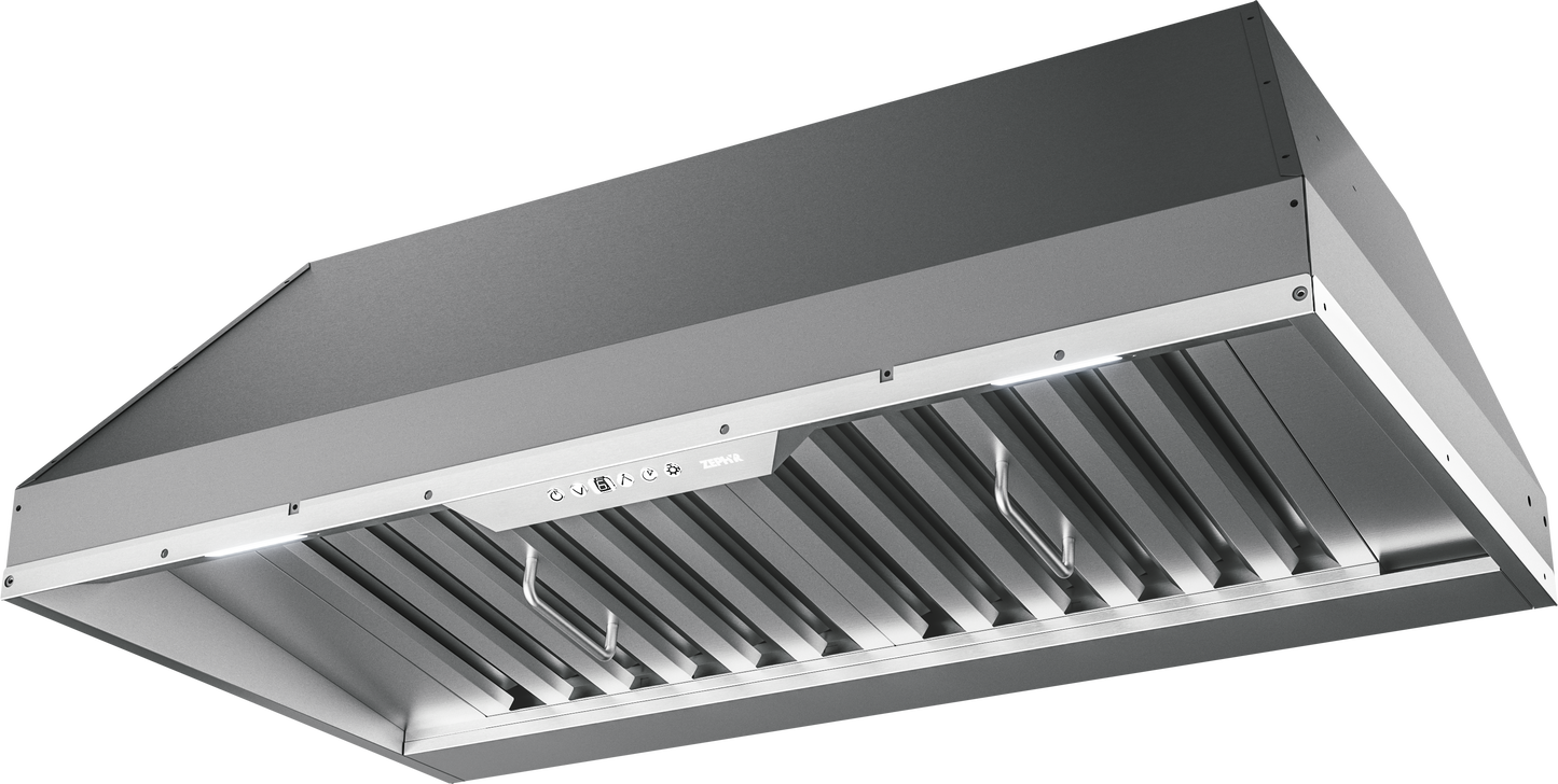 28-inch stainless steel insert range hood with dual LED lighting and wireless remote for cooktop ventilation at Hartville Hardware