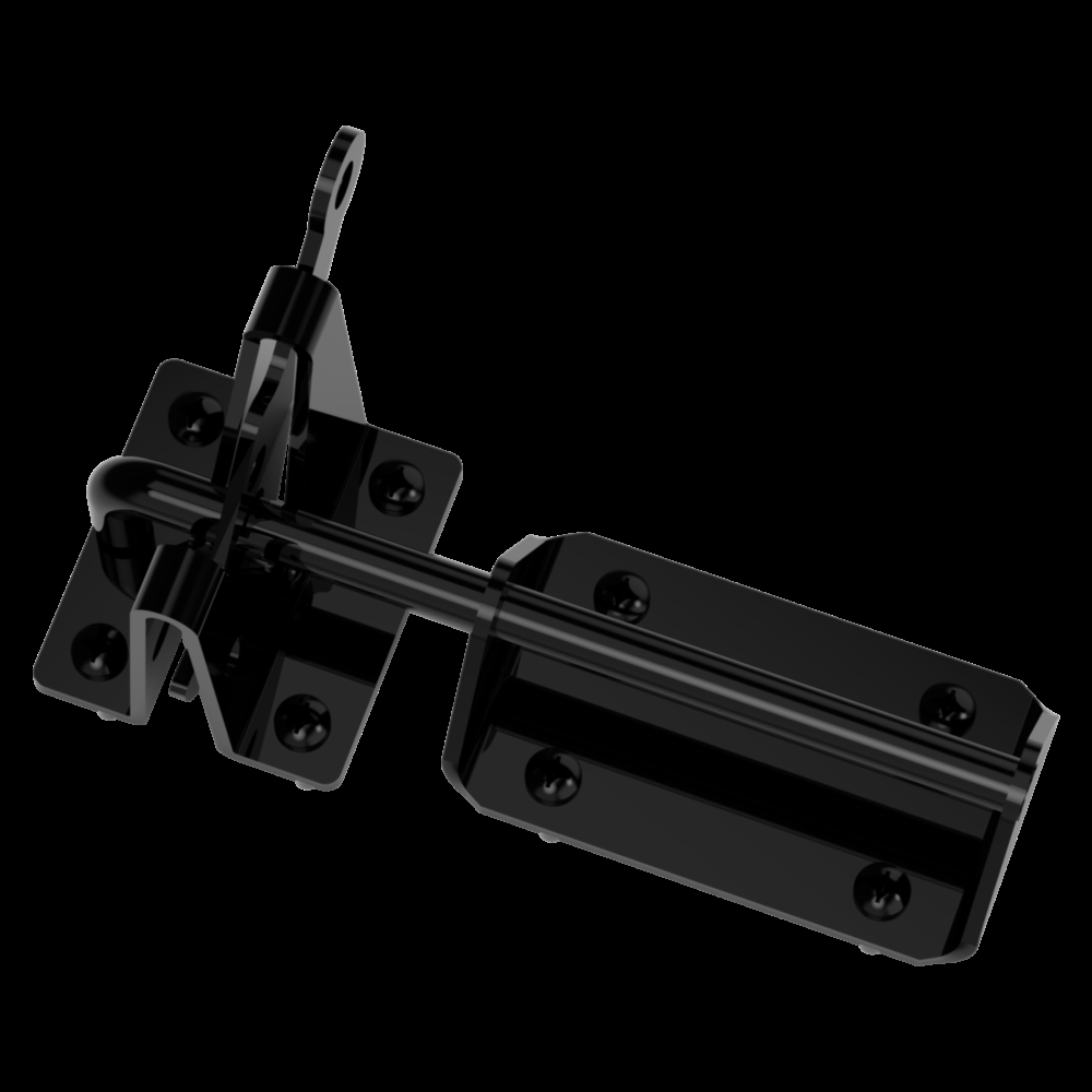 Heavy duty black metal gate latch for right or left hand use in home improvement and gate hardware projects
