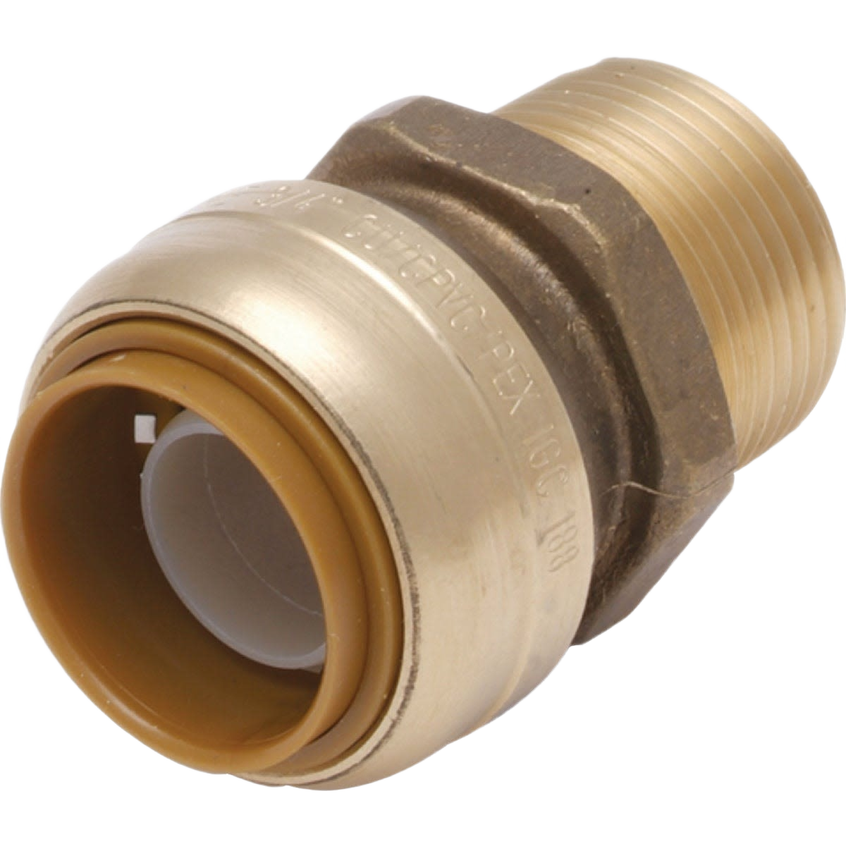 Brass push-to-connect male adapter for plumbing, part of pipes and fittings under $50 collection for home improvement tasks
