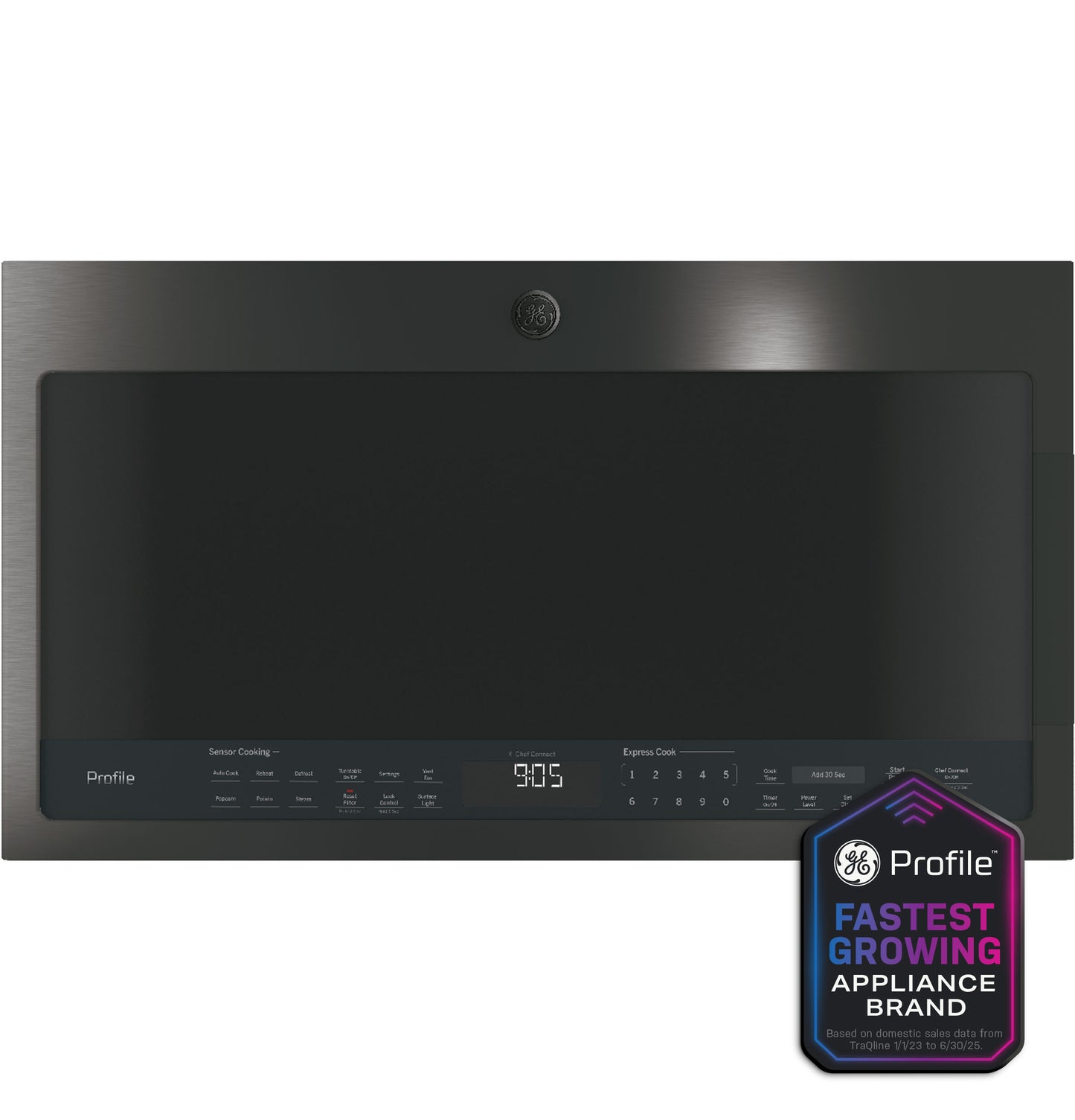 Sleek over-the-range sensor microwave in stainless steel with digital display and control panel in Microwaves collection