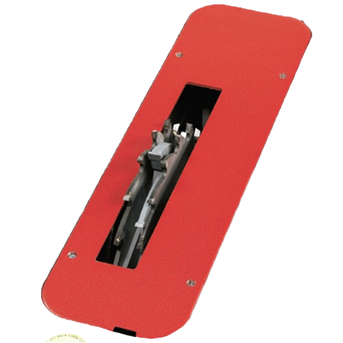 Red dado insert plate for table saws with adjustable cutter slot in tool and power tool accessories collections