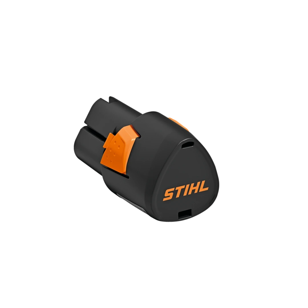 Compact black and orange replacement battery pack for outdoor tools and home improvement equipment