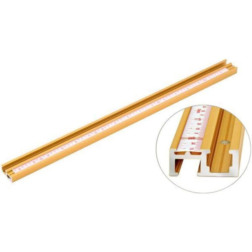 24-inch gold anodized T-track with adjustable Lexan scale for woodworking jigs in measuring and hand tools collections