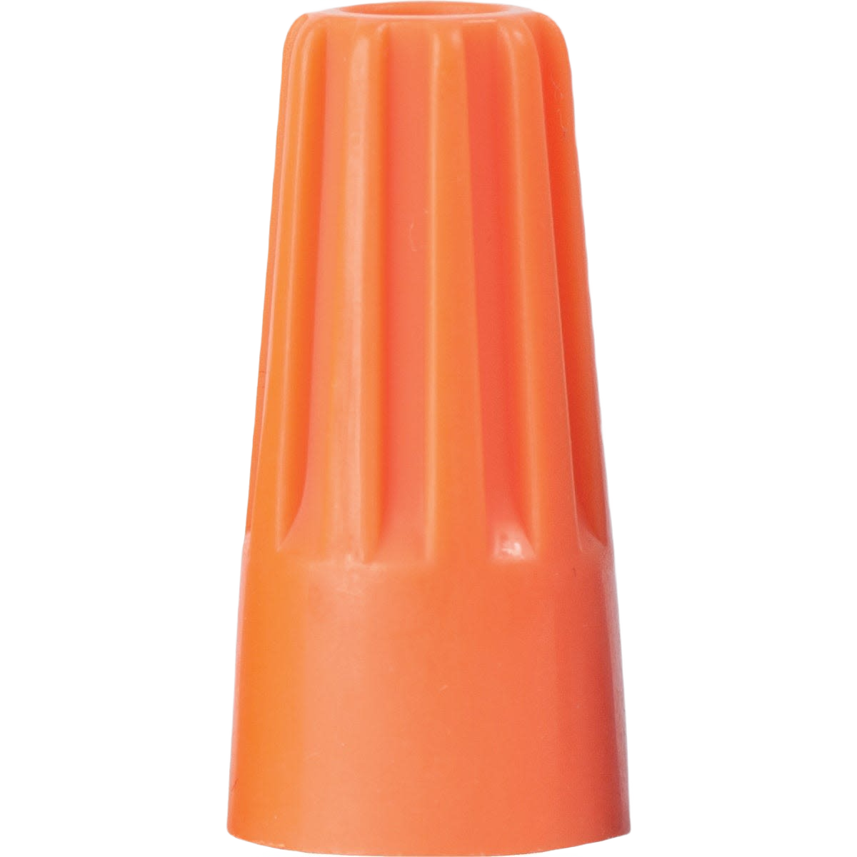 Orange small wire connector for electrical wiring and home improvement tools, suitable for 22 to 14 AWG wires.