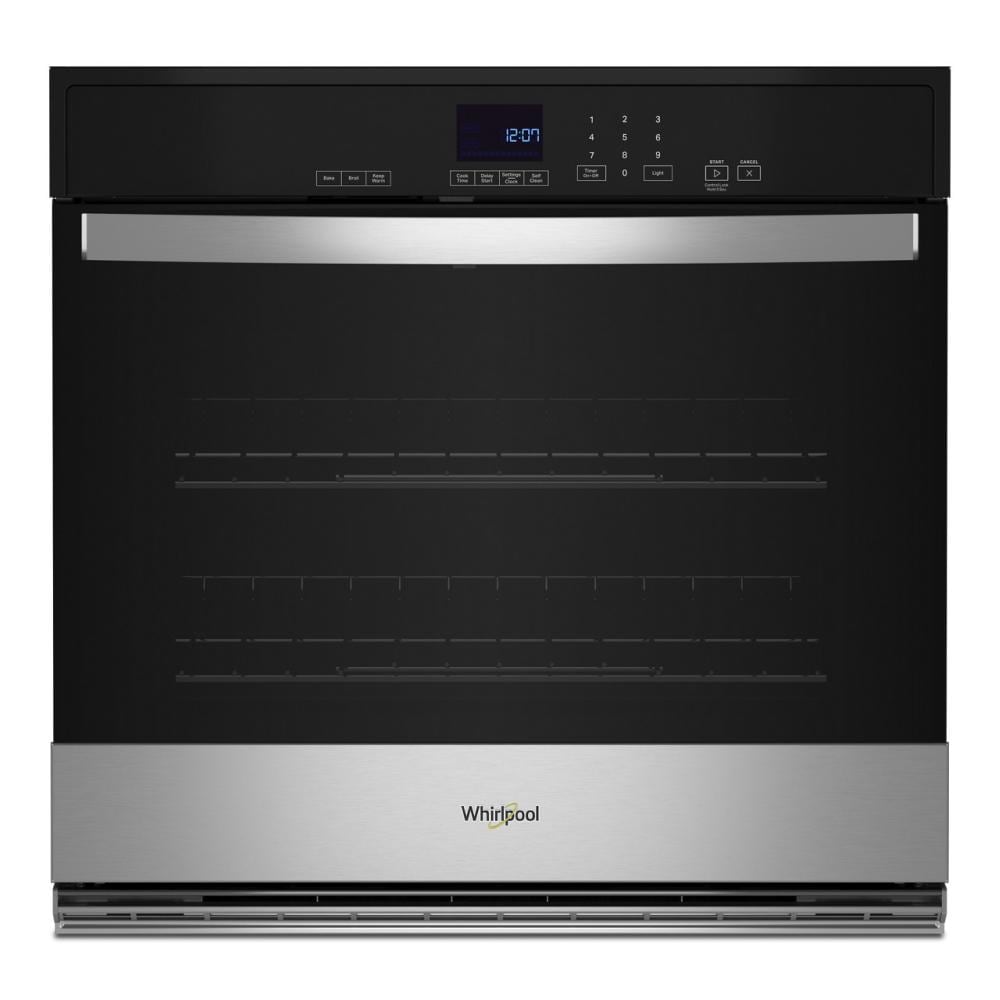 Black and stainless steel 30-inch self-cleaning wall oven with digital touch controls from kitchen appliances collection