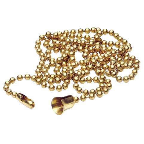 3-foot brass pull chain with round beads and connector for ceiling fan and lamp accessories in home improvement collections