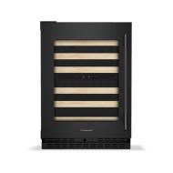 24-inch undercounter wine cellar with wood-front racks and digital temperature controls in KitchenAid appliances collection