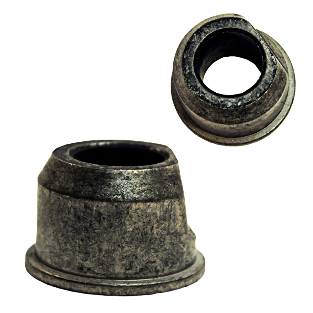 Set of two metal front wheel bushings designed for John Deere machinery in automotive and tractor parts collections