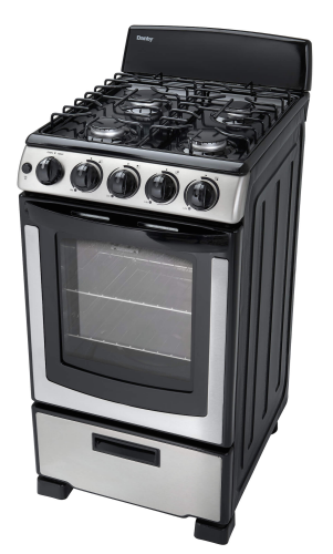 20" Gas Range, 2 Oven Racks,Window, 4 Open Burners, ADA, Manual Clean