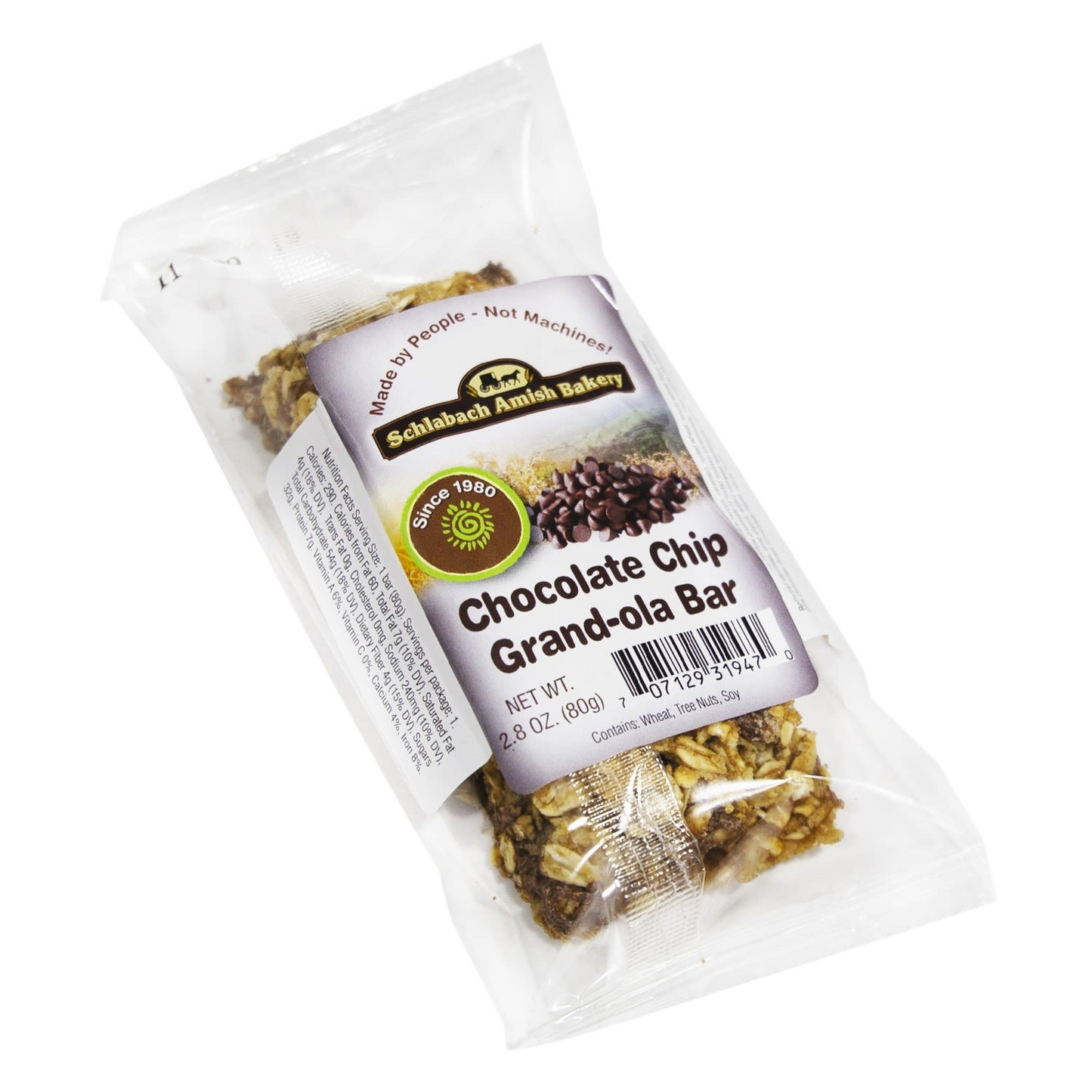 Individually wrapped chewy chocolate chip granola bar with nuts in Chips & Snacks and Food & Beverage collections under $25
