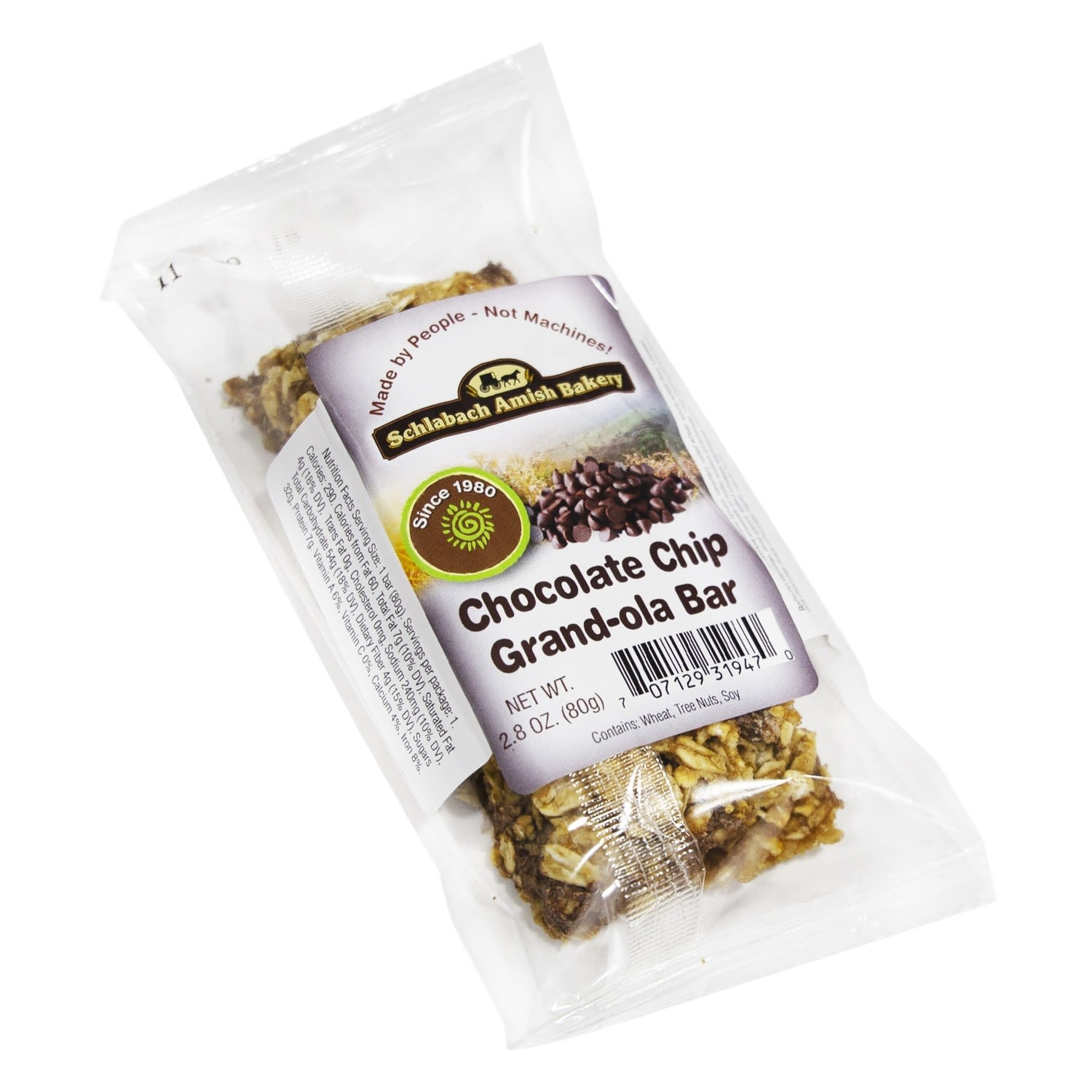 Individually wrapped chewy chocolate chip granola bar with nuts in Chips & Snacks and Food & Beverage collections under $25