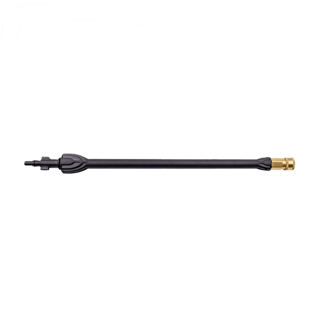 Black metal pressure washer wand with brass connector compatible with cold water electric pressure washers for tools and home improvement