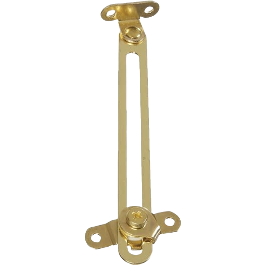 Brass-tone steel friction lid support for boxes and chests in hardware and under $50 home improvement tools collection