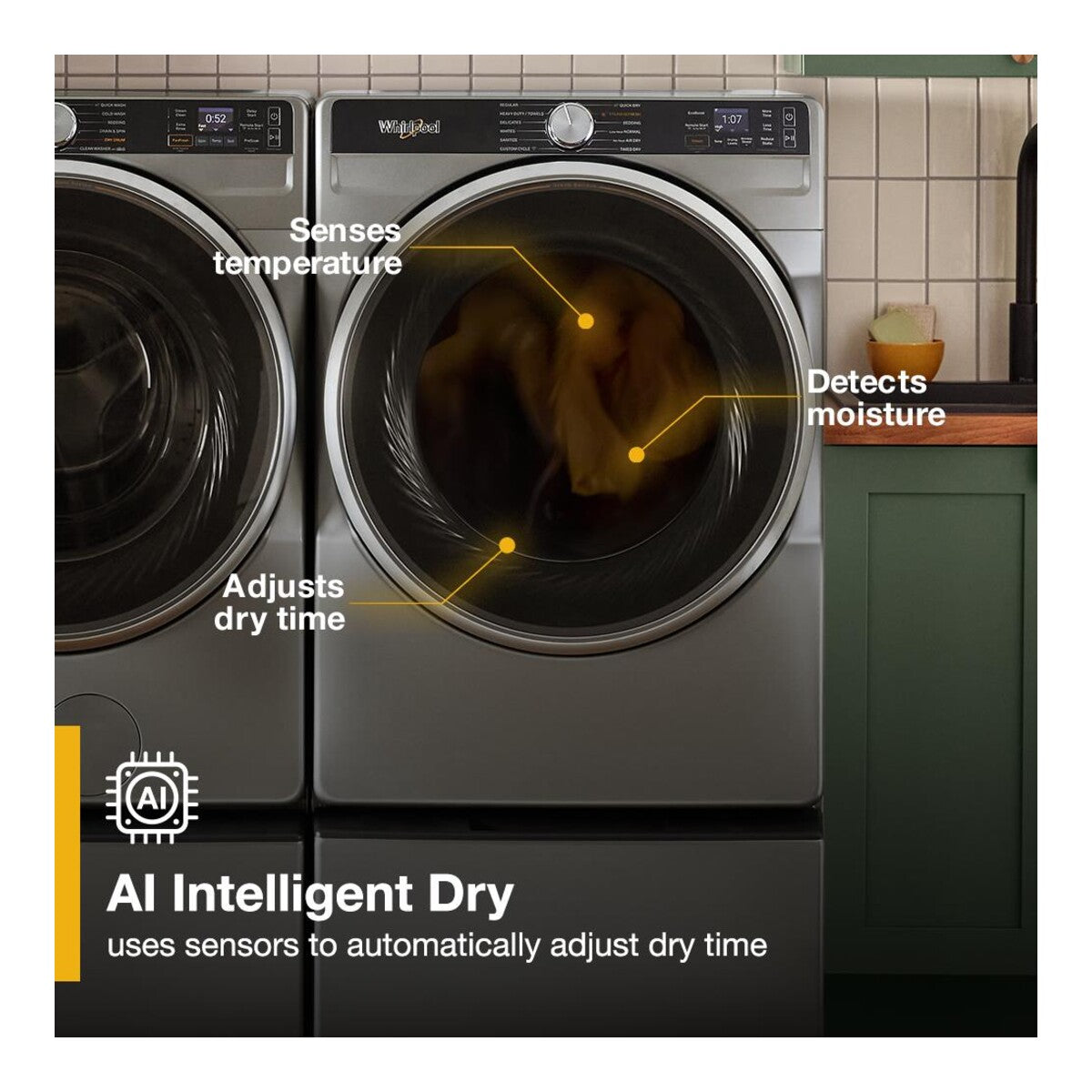 7.4 cu. ft. Smart Front Load ENERGY STAR® Gas Dryer with Steam Capabilities