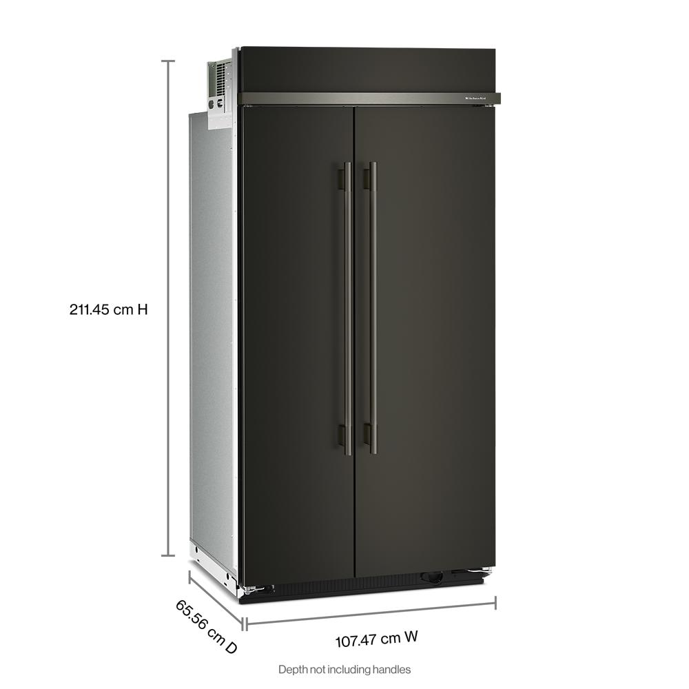 25.5 Cu. Ft. 42-Inch Built-In Side-by-Side Refrigerator with Signature Platinum Interior in Black Ore