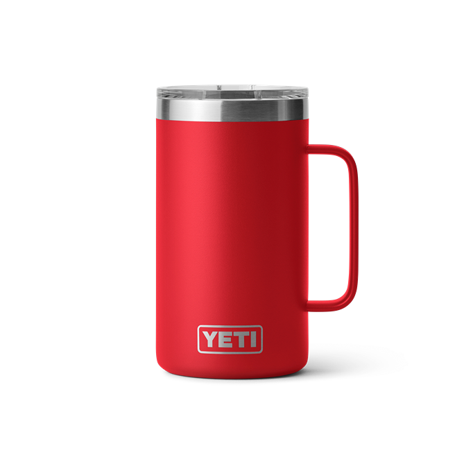 Red insulated stainless steel 24 oz mug with handle and clear Magslider lid from Drinkware and Kitchen & Kitchenware collections