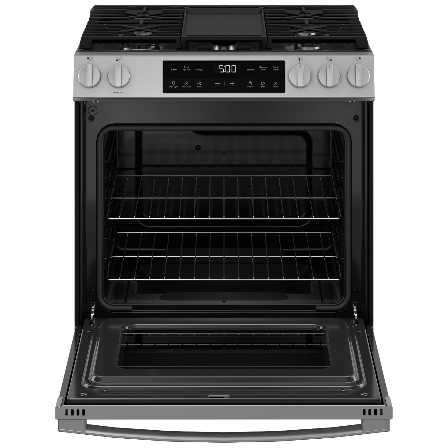 GE® 30" Slide-In Front Control Gas Range with Crisp Mode