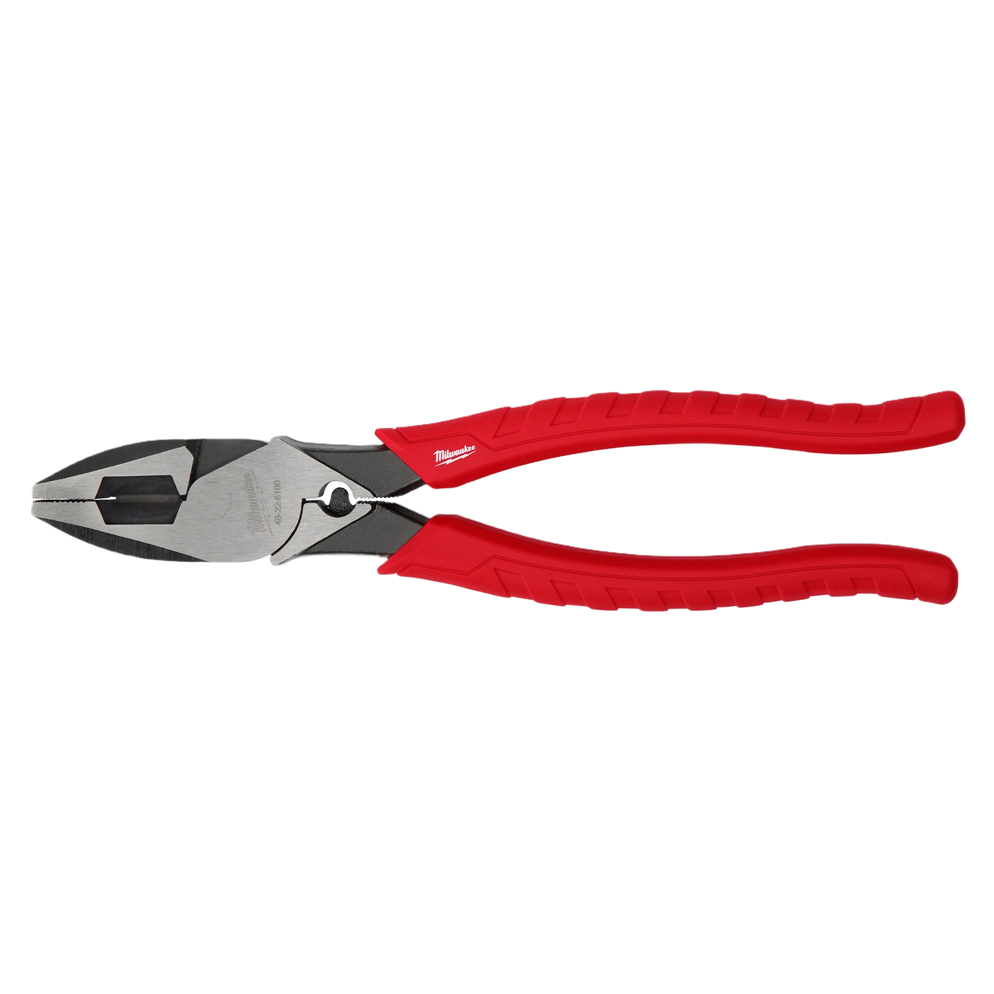 High leverage lineman's pliers with red comfort grip handles for woodworking and general hand tool use collections