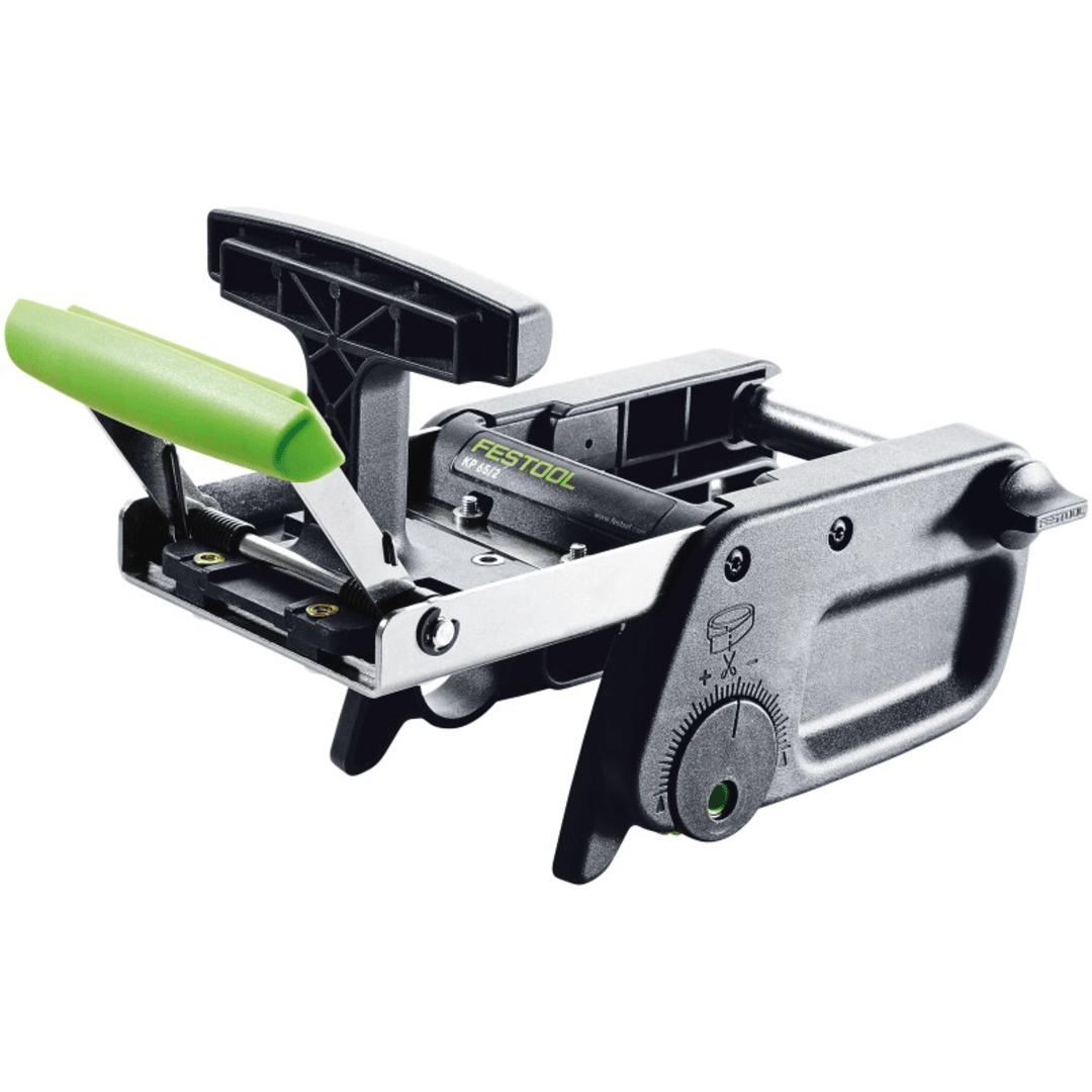Precision edge banding trimmer with ergonomic green handle for woodworking tool accessories and home improvement use