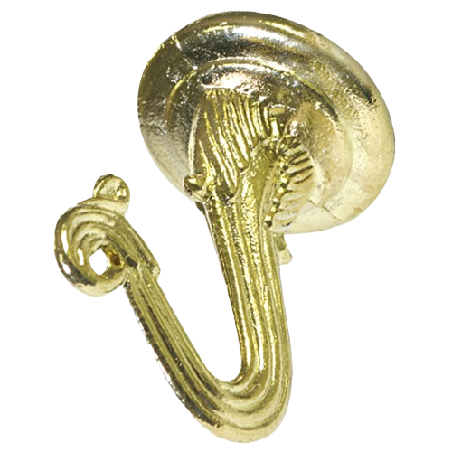 Decorative brass swag hook with elegant curved design for home improvement and hardware fastener use under $50 collection