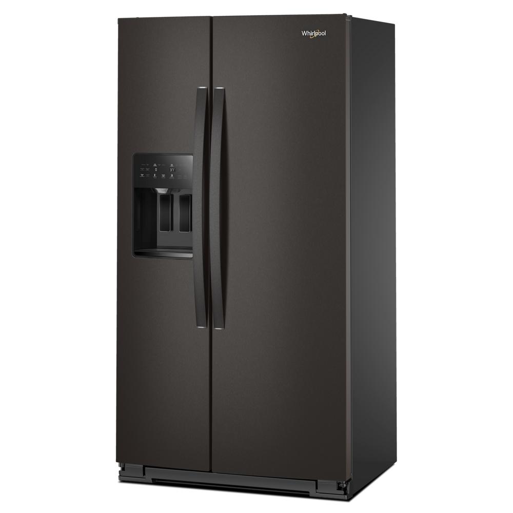 36-inch wide black Whirlpool side-by-side refrigerator with water dispenser in refrigerators and kitchen & kitchenware collections