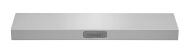 Brushed stainless steel undercabinet ventilation hood with LED lights and filter indicator light in range hoods collection