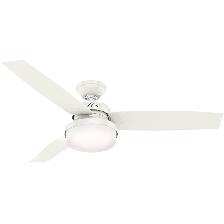 Modern fresh white ceiling fan with integrated LED light for indoor home decor and lighting fixtures collections