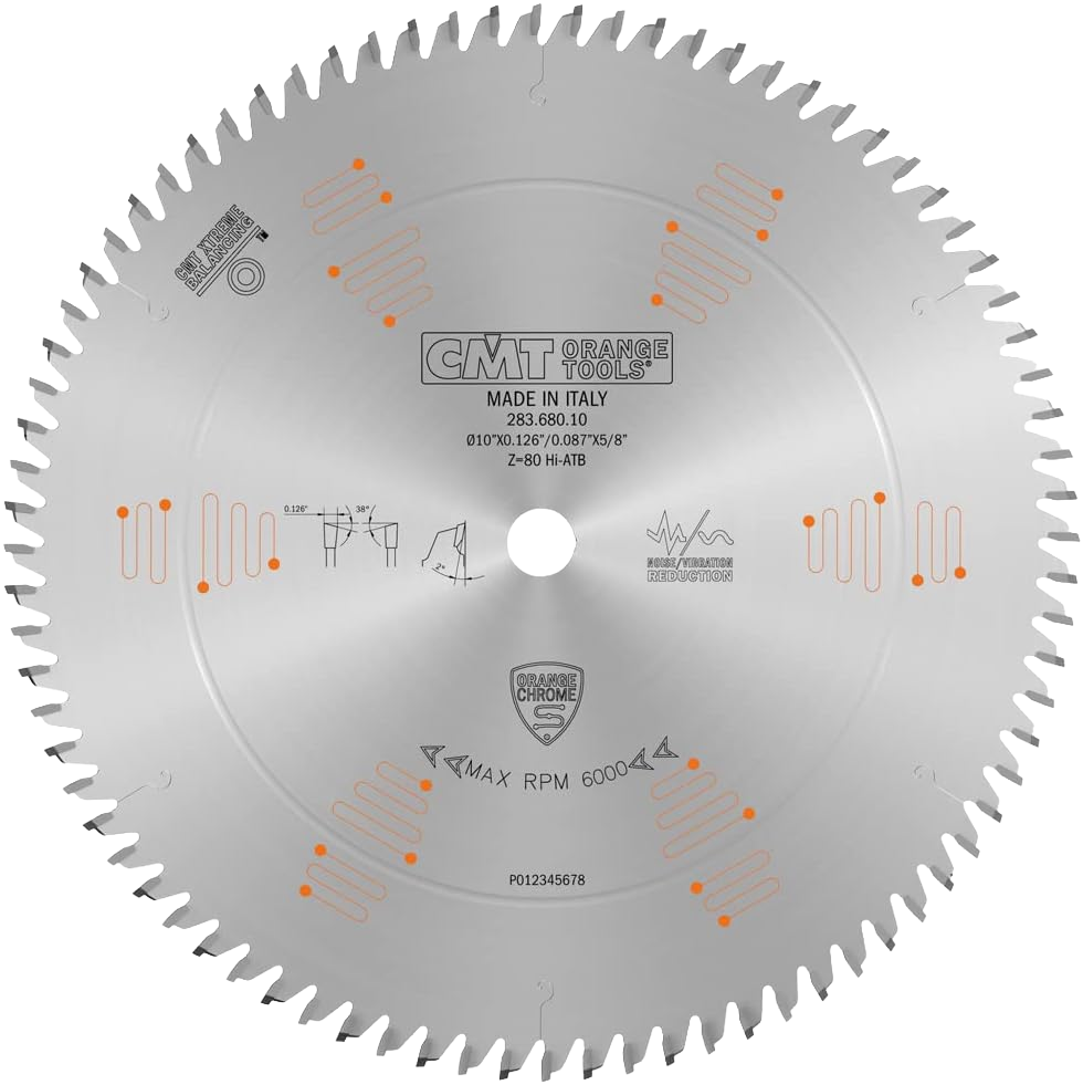 CMT Orange Tools 10" 108T Ultra Finish Plywood & Melamine Saw Blade