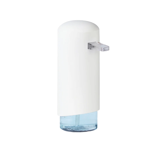 White foaming soap dispenser with clear pump and transparent base for bathroom safety and accessibility under $50 collections