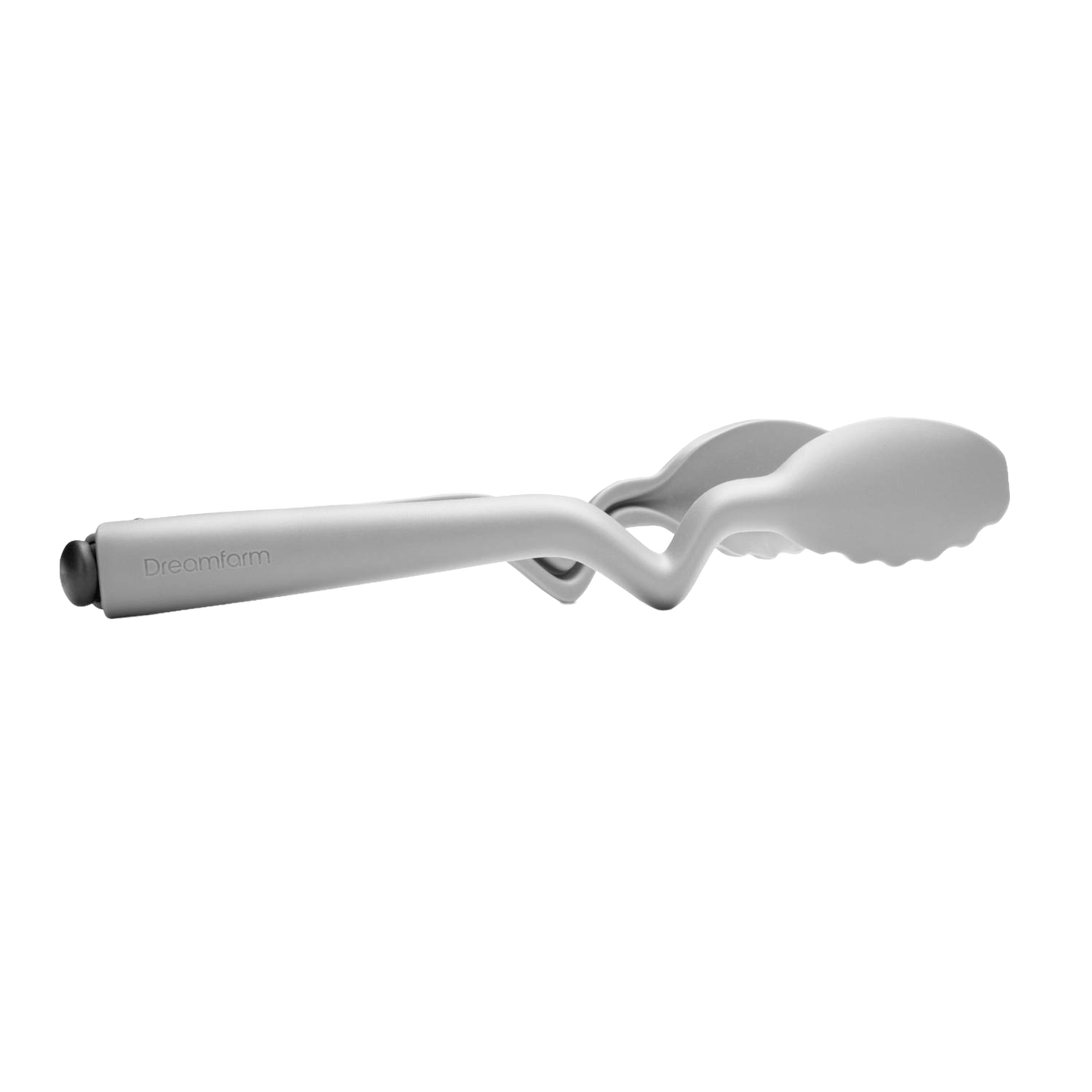 Lightweight white kitchen tongs with curved handle and scalloped edges, part of utensils and kitchen gadgets under $50 collection