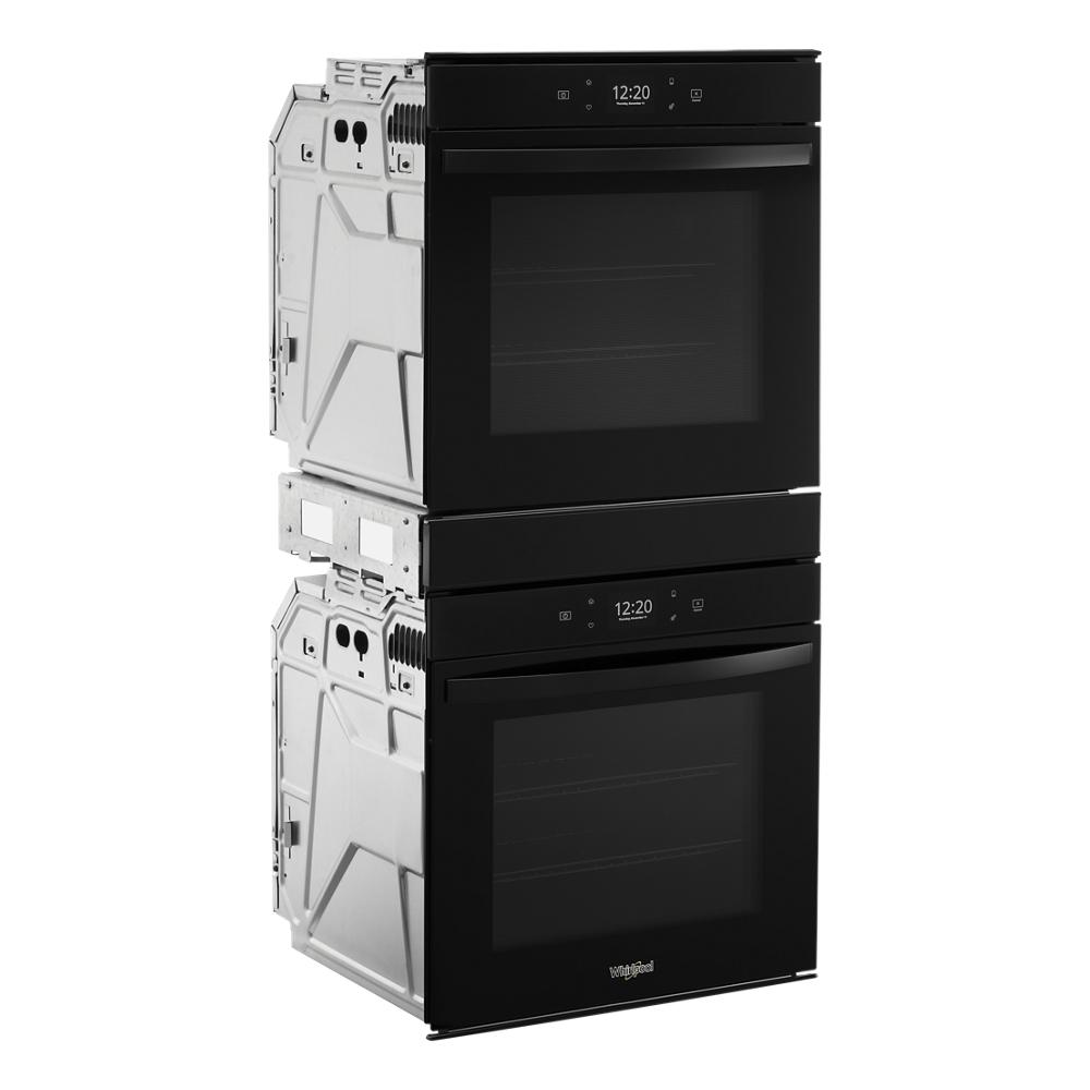 Black 24 inch double wall oven with digital display and convection cooking in kitchen and appliances collection