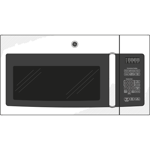 Over-the-range microwave with digital control panel in kitchen appliances and home improvement setting