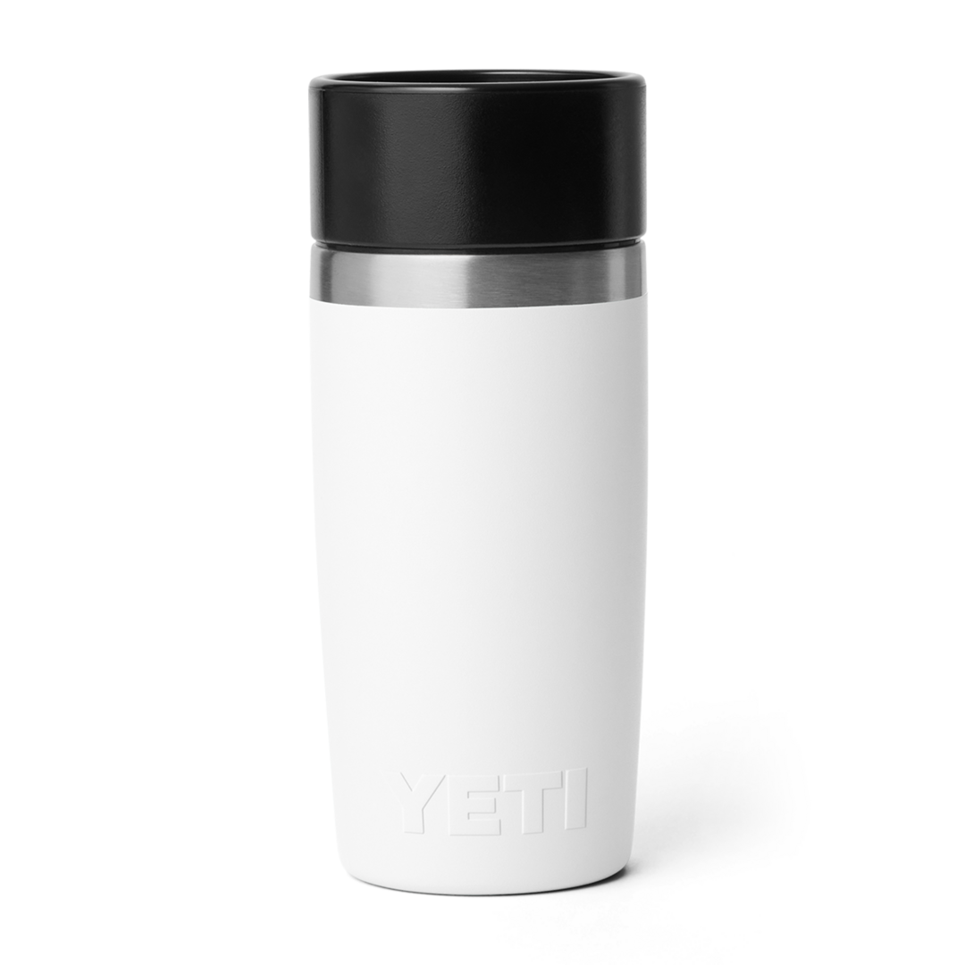 White stainless steel insulated travel bottle with black lid from drinkware and kitchenware collections under $100