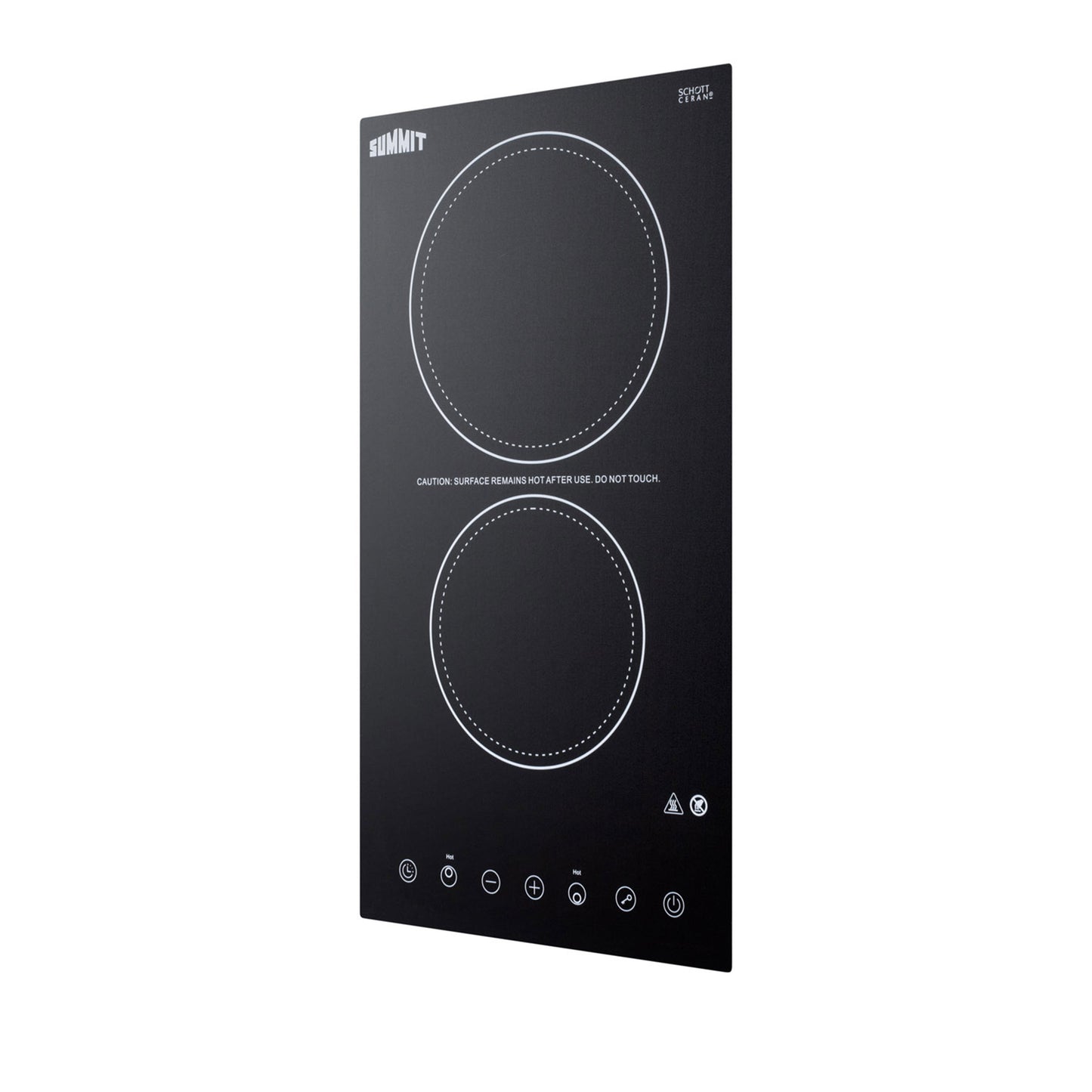 12" Wide 230V 2-Burner Radiant Cooktop