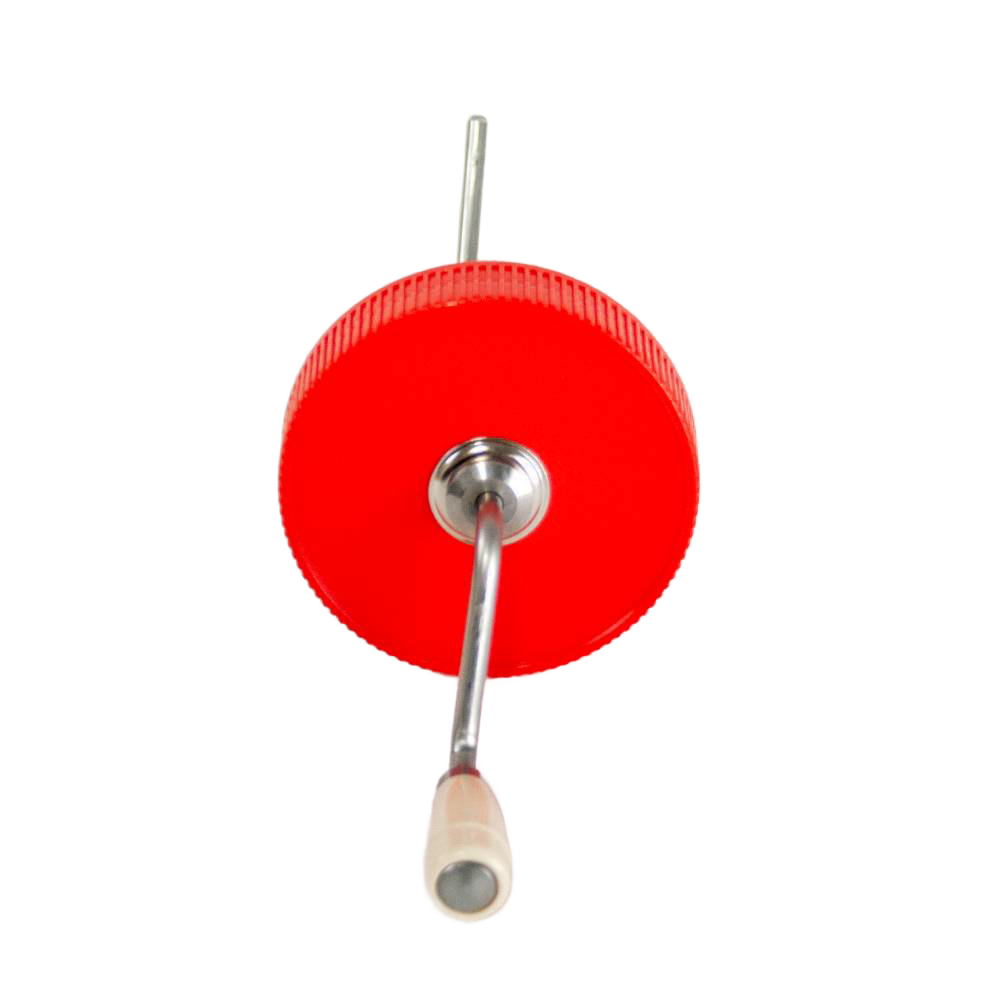 Handheld peanut butter stirrer with red circular body and white handle in Kitchenware and Kitchen Utensils collections under $50