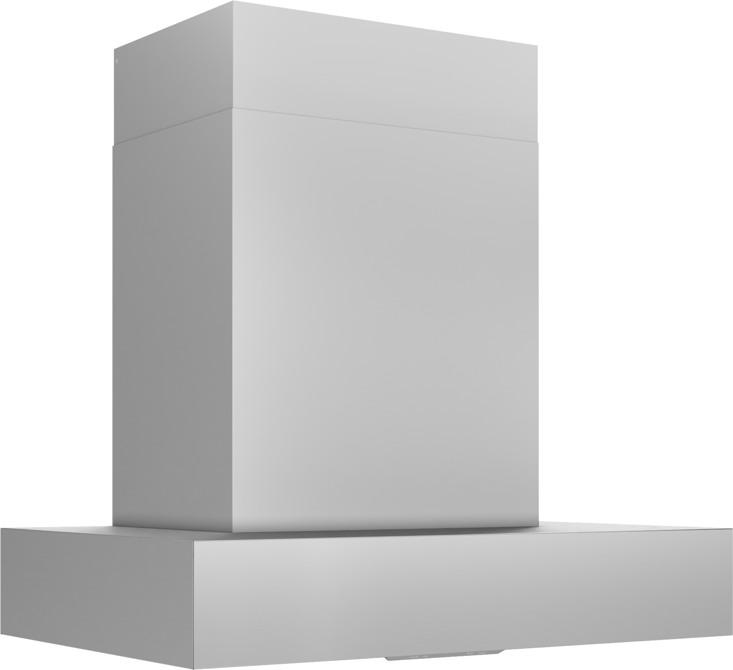 Modern stainless steel chimney hood with rectangular design for over the range kitchen appliances collection