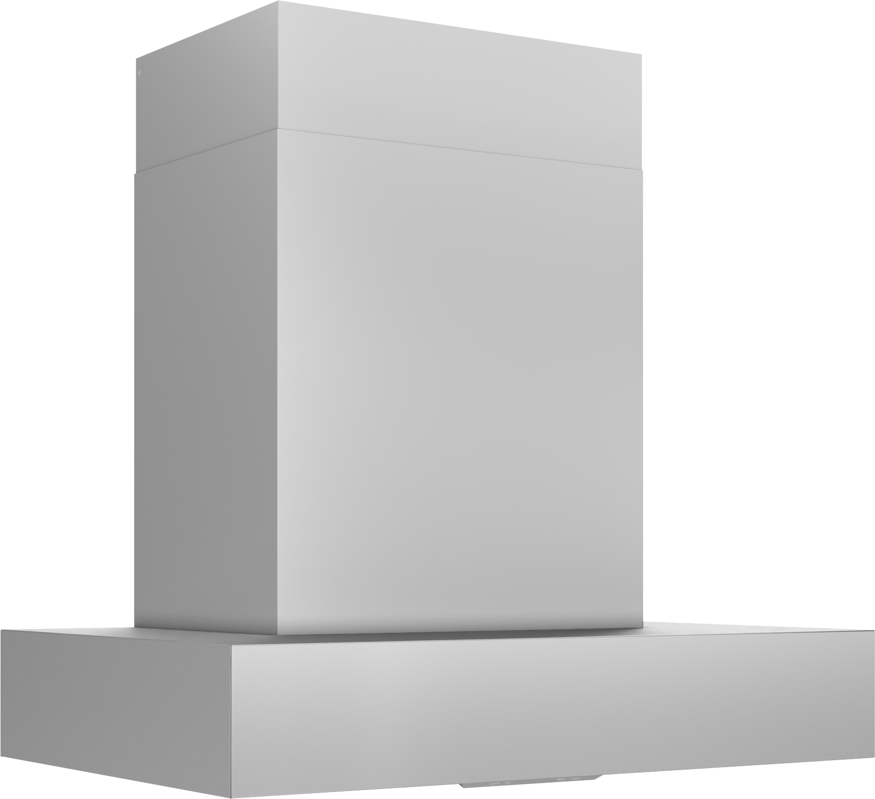 Modern stainless steel chimney hood with rectangular design for over the range kitchen appliances collection